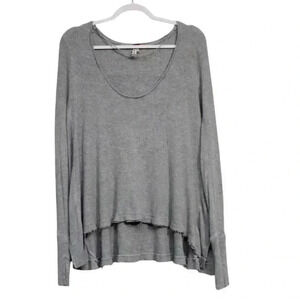 We The Free Sweater Size Medium Waffle Knit Boxy Oversized Distressed Stretch